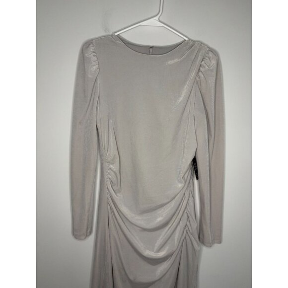 EXPRESS NEW Velour Maxi Dress Womens M Lined Gray Soft Fitted Stretch $98 retail - Picture 4 of 5